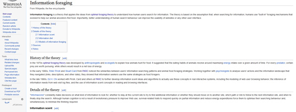 Página de la Wikipedia con un patrón de capas de pastel